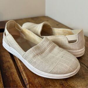 Clarks Cloudsteppers Tan Cream Shimmery Flat Shoes Women's 6 good preworn condit